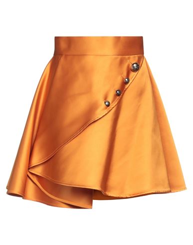 Elisabetta Franchi Woman Mini Skirt Orange Size 4 Polyester In Multi