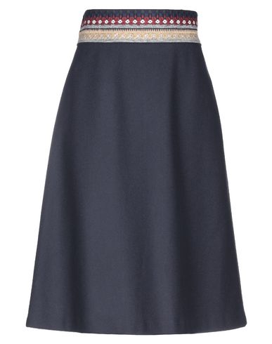 Red Valentino Woman Midi skirt Midnight blue Size 0 Wool, Polyamide