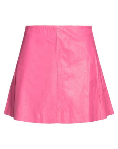 Shop Pinko Woman Mini Skirt Fuchsia Size 4 Ovine Leather