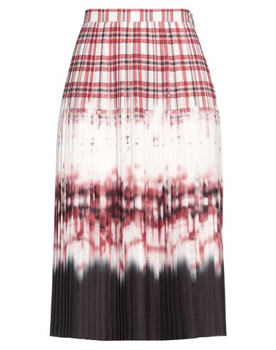 Woman Midi skirt Brick red Size 6 Polyester