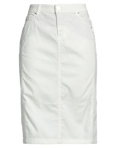 Woman Denim skirt White Size 8 Cotton, Polyamide, Elastane, Polyester, Polyurethane