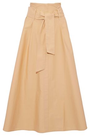 Midi | Sale up to 70% off | THE OUTNET IRIS & INK Harry belted pleated cotton-poplin midi skirt