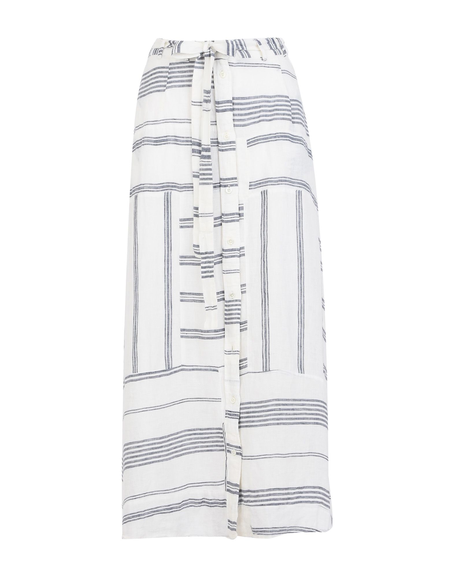 《送料無料》POLO RALPH LAUREN レディース ロングスカート ホワイト 2 麻 100% Linen Patchwork Skirt