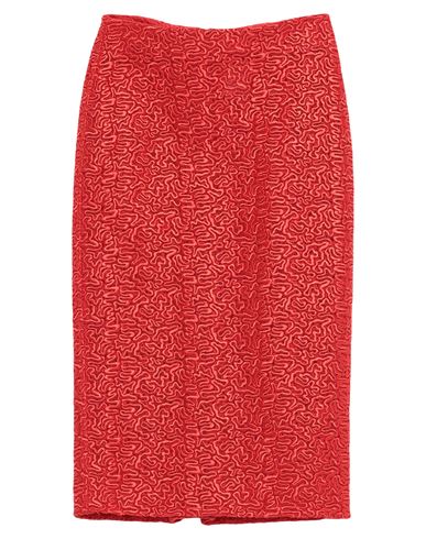 Woman Midi skirt Coral Size 6 Polyester, Polyamide