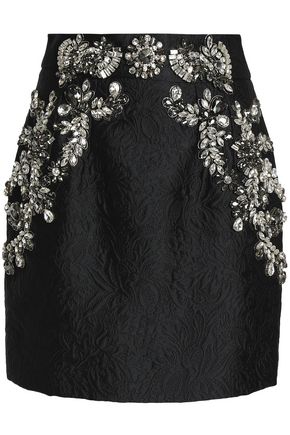 Dolce Gabbana Up To 70 Off At The Outnet Dolce Gabbana Crystal Embellished Matelassé Mini Skirt