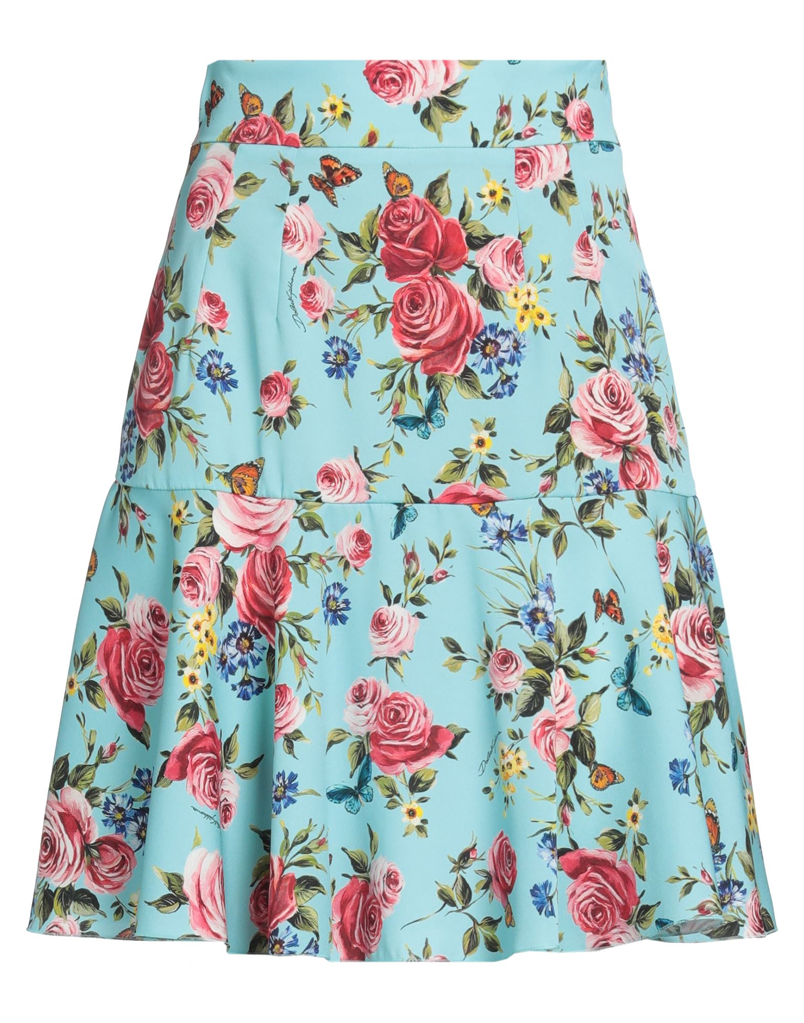 DOLCE & GABBANA DOLCE & GABBANA WOMAN MINI SKIRT TURQUOISE SIZE 0 SILK, ELASTANE,35372282XX 2