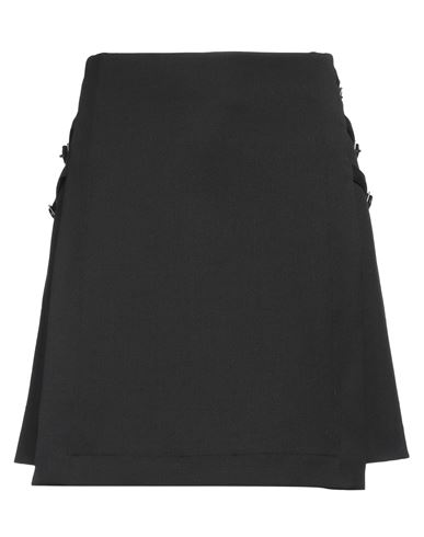 Woman Mini skirt Black Size 8 Polyester, Virgin Wool, Elastane