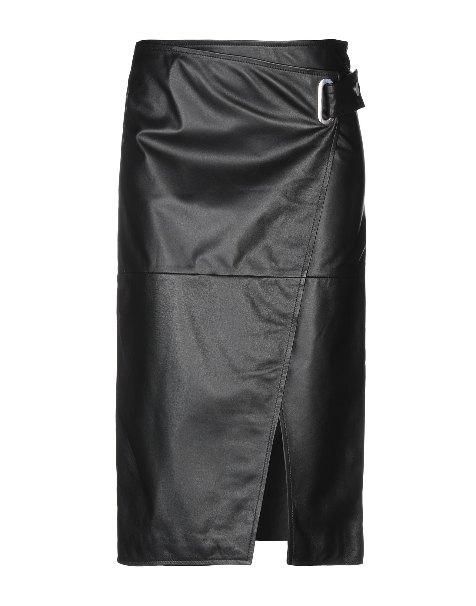 《送料無料》FEDERICA TOSI レディース 7分丈スカート ブラック 38 革 100%
