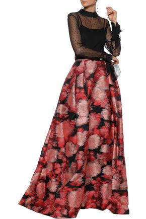 Carolina Herrera Up To 70 Off At The Outnet Carolina Herrera Pleated Jacquard Maxi Skirt