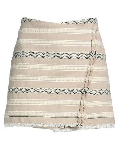 Woman Mini skirt Beige Size 4 Wool, Cotton, Linen