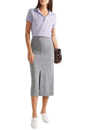 Gabriela Hearst Hodgkins Reversible Wool-blend Midi Skirt In Gray