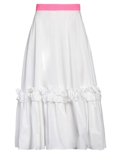 Woman Midi skirt White Size 2 Cotton, Elastane