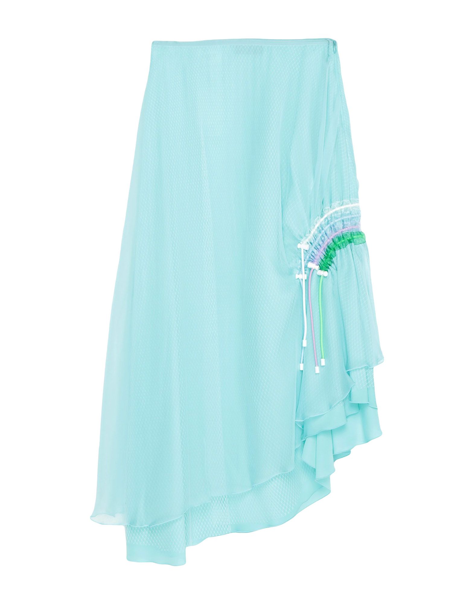 Shop Emporio Armani Woman Midi Skirt Turquoise Size 4 Silk, Polyamide In Blue