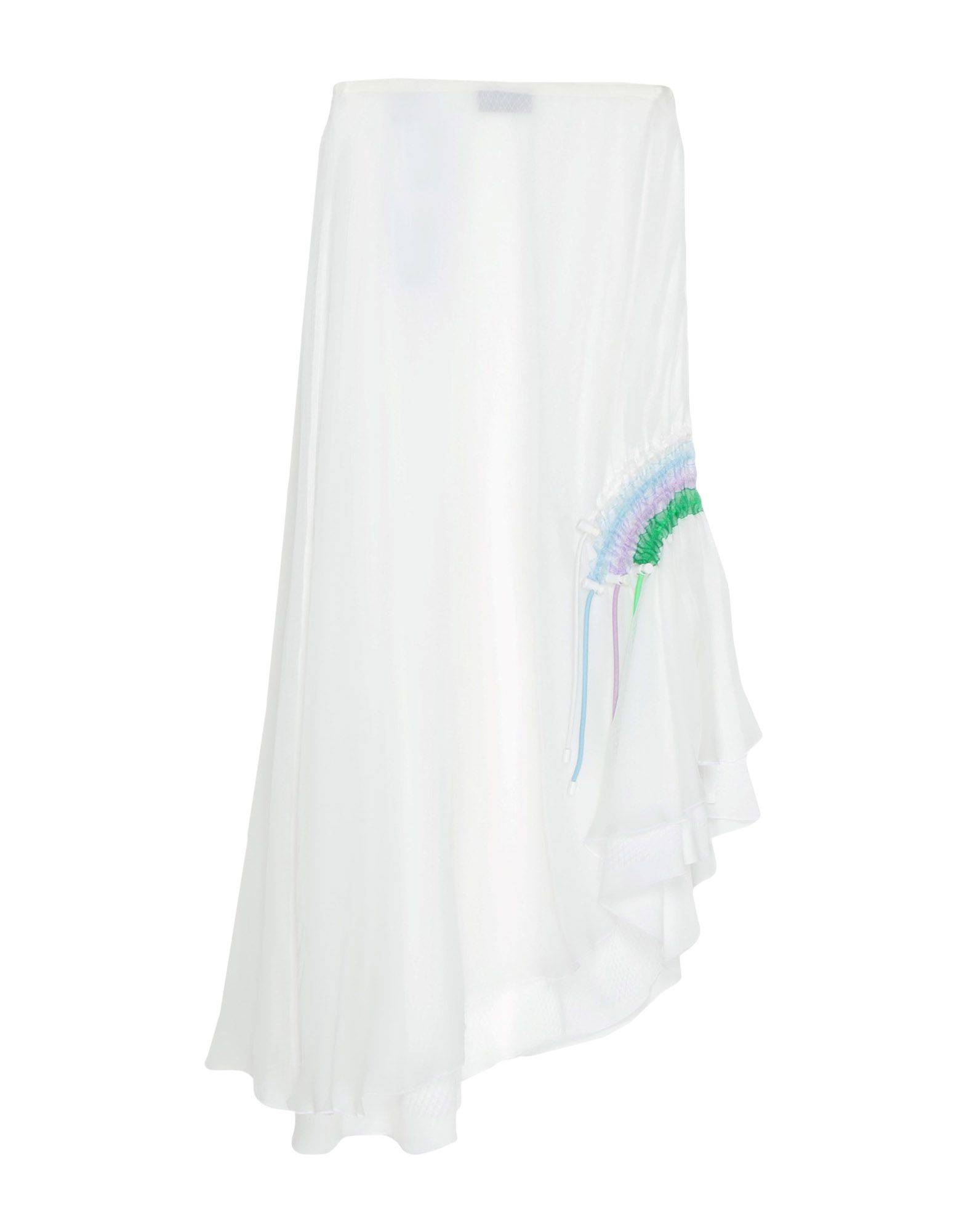 Shop Emporio Armani Woman Midi Skirt White Size 10 Silk, Polyamide