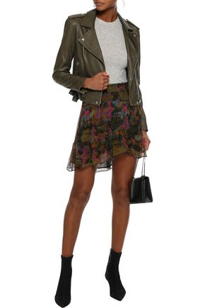 Iro Woman Jepy Wrap Effect Printed Georgette Mini Skirt Black Modesens