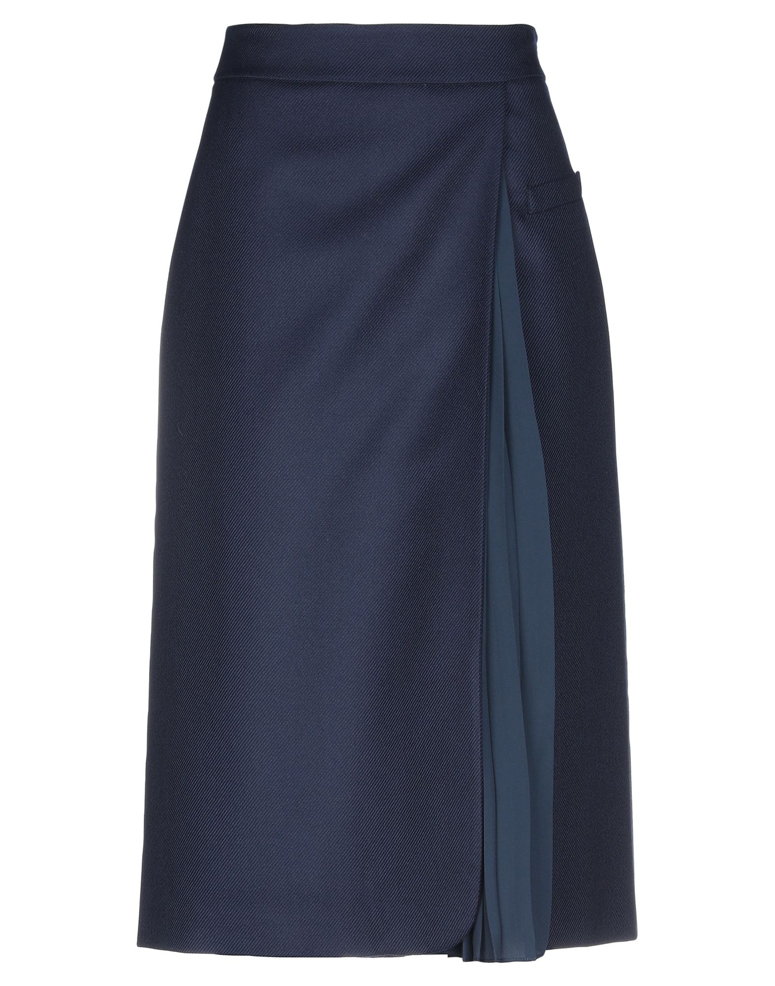 Shop Golden Goose Woman Midi Skirt Midnight Blue Size M Acrylic, Virgin Wool, Polyester In Dark Blue