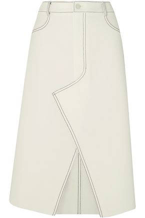 DION LEE Shadow Stitch bonded crepe midi skirt