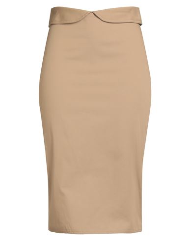 Ermanno Scervino Woman Midi Skirt Camel Size 6 Cotton In Brown