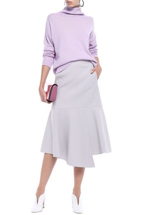 Click to view more detailed imagery on our partner's website Tibi Woman Flared Stretch-Crepe Midi Skirt Stone