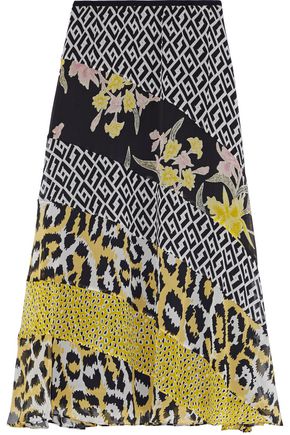 DIANE VON FURSTENBERG Printed silk-chiffon midi skirt
