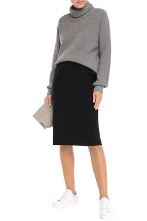Agnona Wool-blend Pencil Skirt In Black