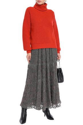 Missoni Metallic Crochet-knit Maxi Skirt In Petrol