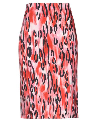 Daniela Drei Woman Midi Skirt Red Size 14 Viscose, Cotton, Elastane