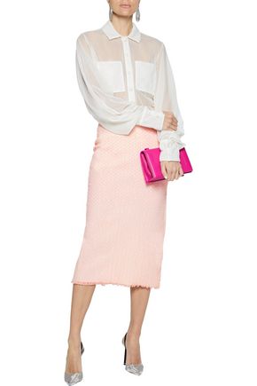 Proenza Schouler Cloqué-tulle Pencil Skirt In Baby Pink