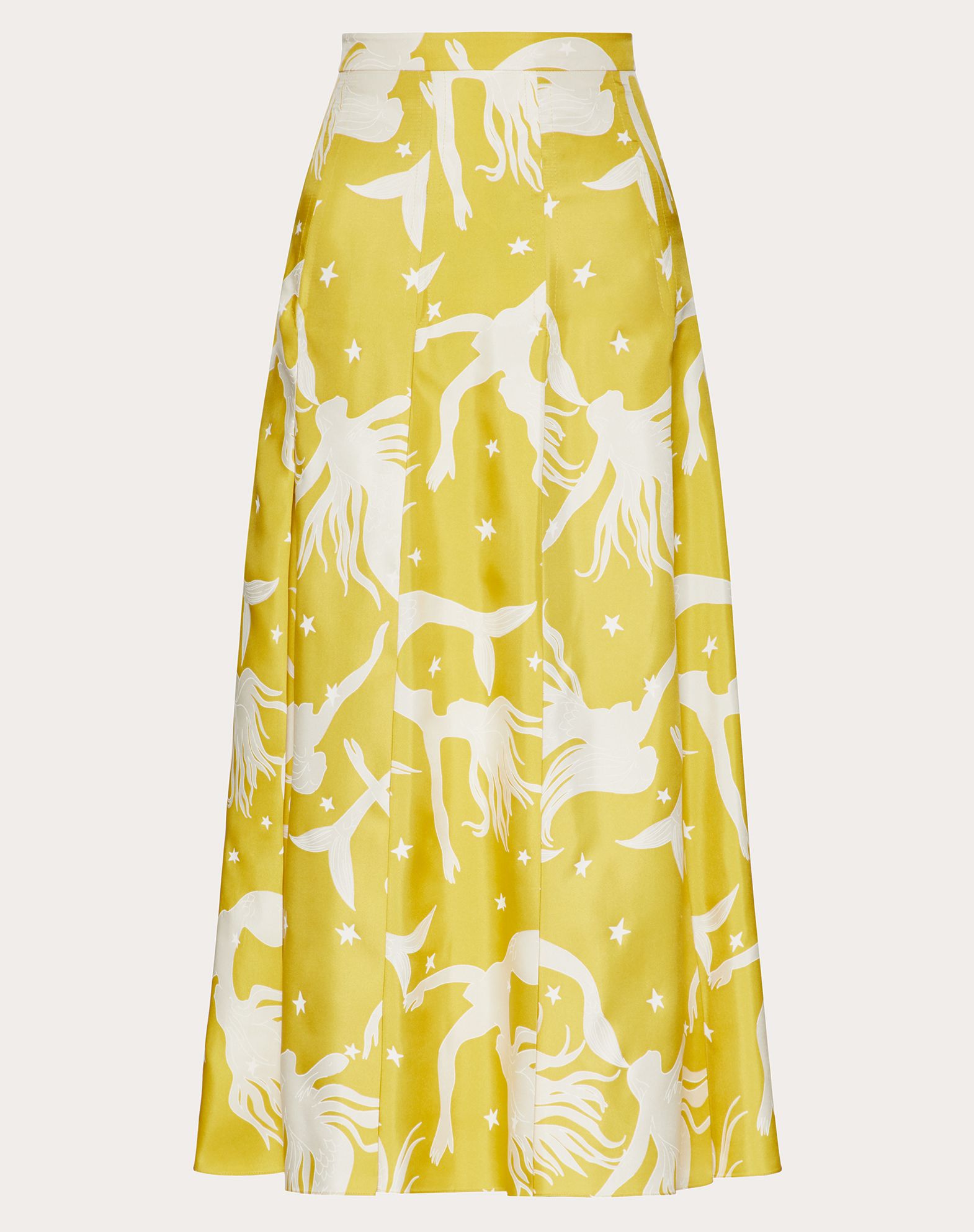 Valentino Printed Twill Skirt In Yellow