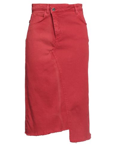 Kaos Jeans Woman Denim Skirt Red Size M Cotton, Elastane