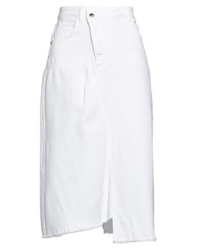 Kaos Jeans Woman Denim Skirt White Size M Cotton, Elastane
