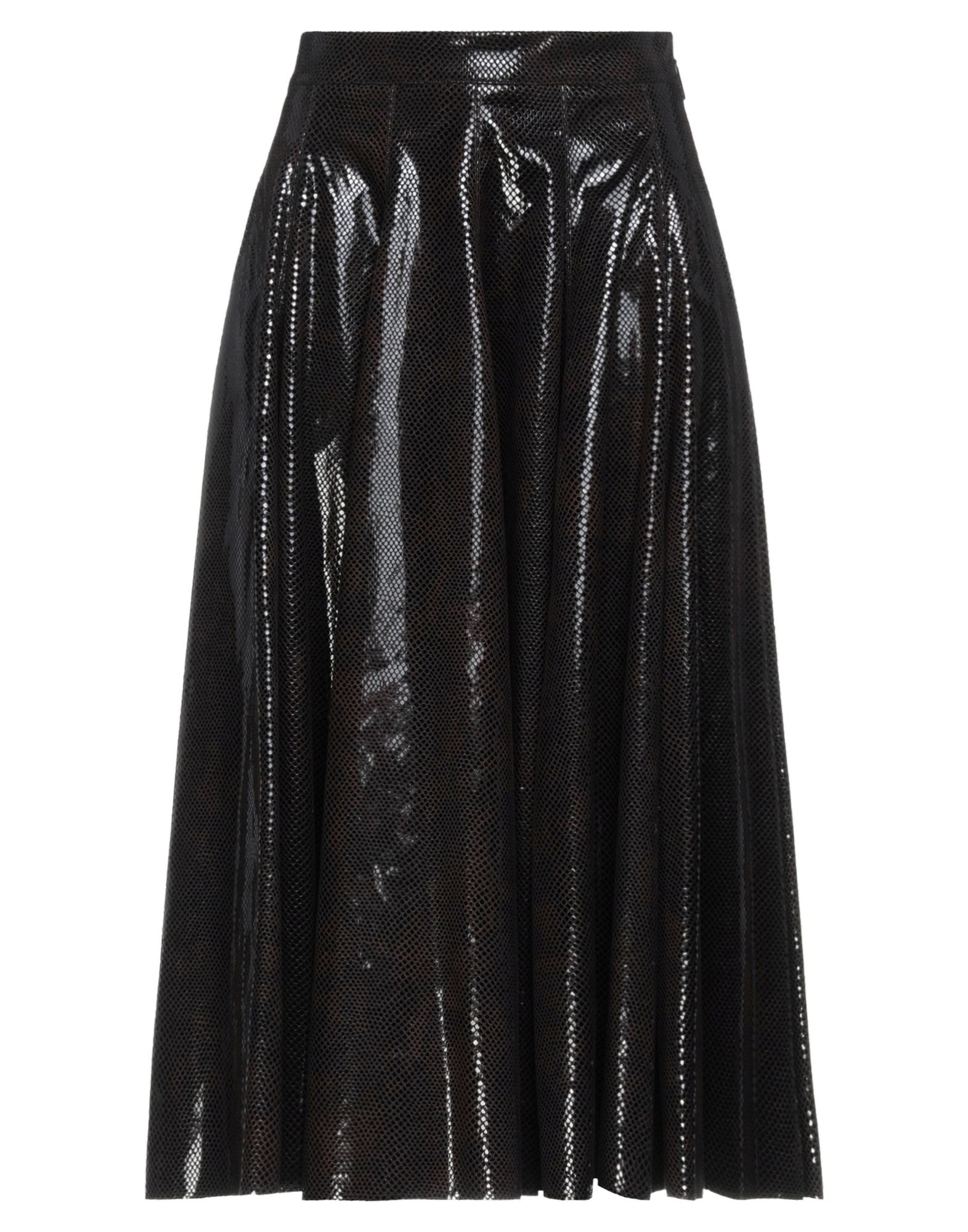 Msgm Midi Skirts In Dark Brown