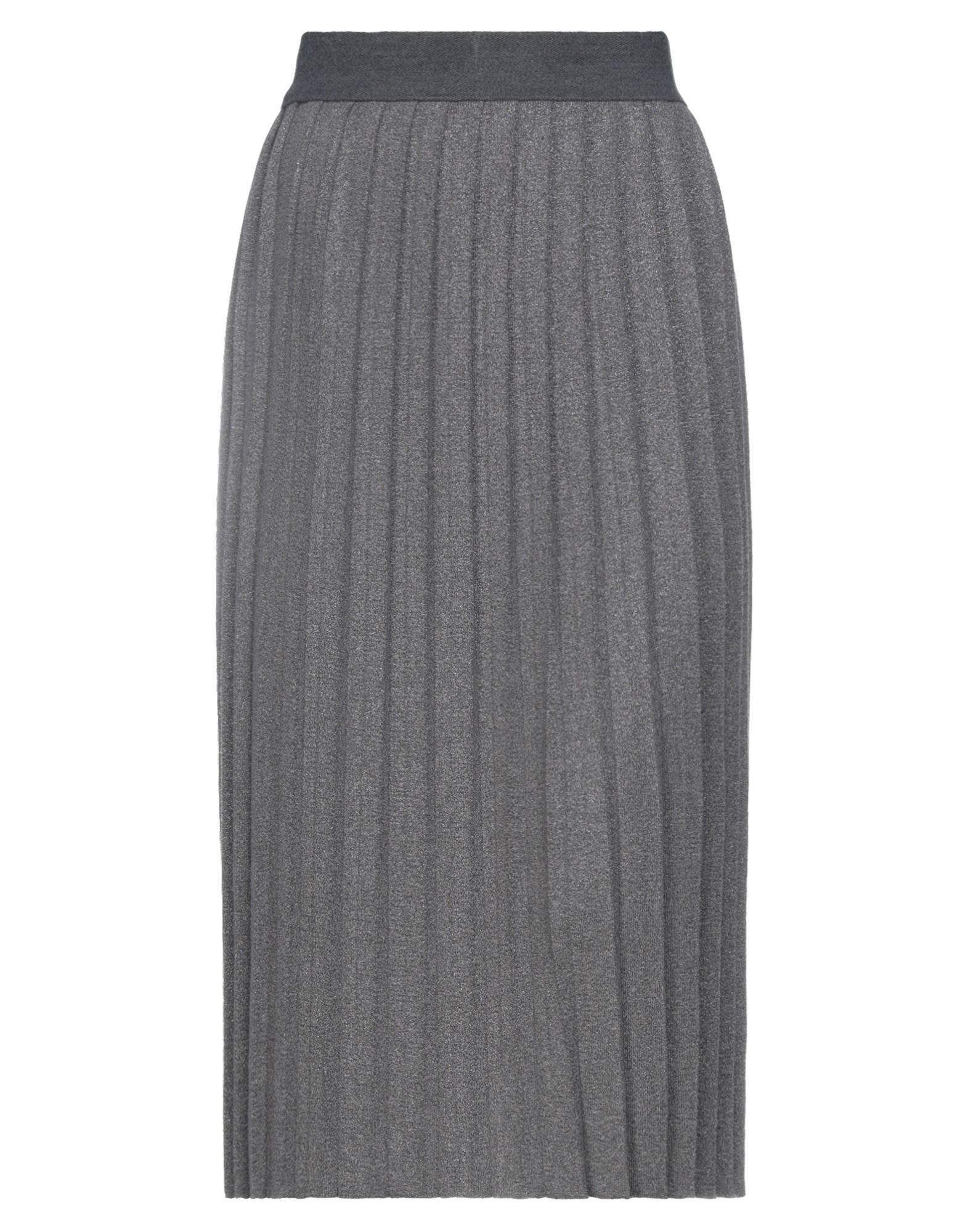 Shop Fabiana Filippi Woman Midi Skirt Grey Size 10 Cashmere, Viscose, Polyester, Virgin Wool, Polyamide