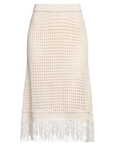 Pinko Woman Midi Skirt Ivory Size M Cotton, Polyamide In White