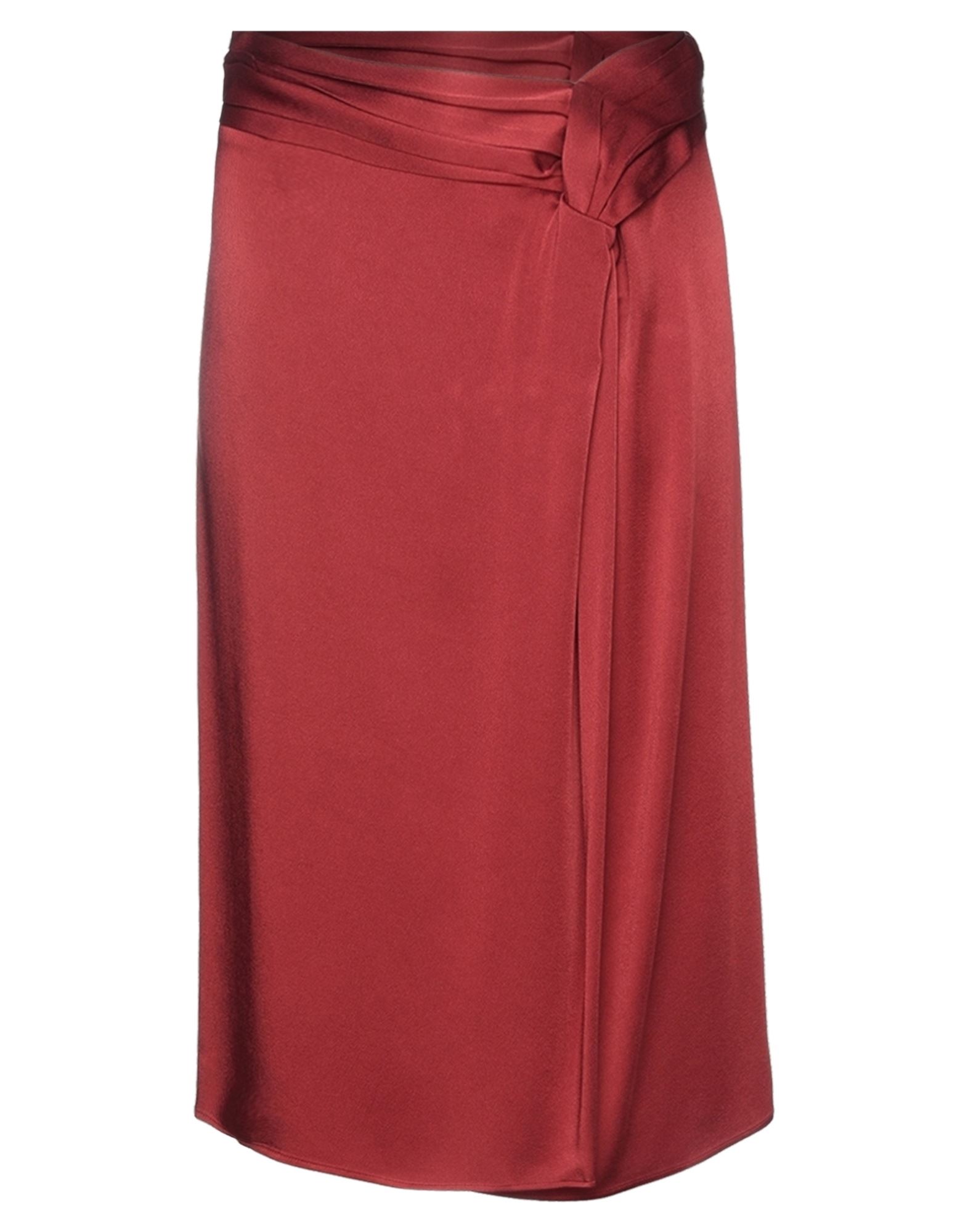 Shop Maliparmi Malìparmi Woman Midi Skirt Rust Size 2 Acetate, Viscose, Polyamide In Red