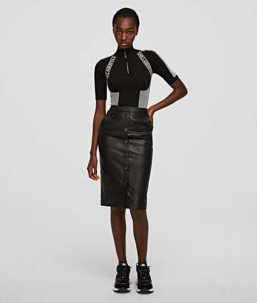 Image of Leather Pencil Skirt