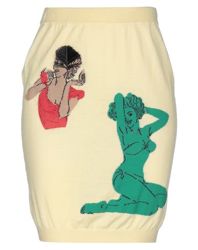 Moschino Couture Woman Midi Skirt Yellow Size 6 Virgin Wool, Cotton In Neutral