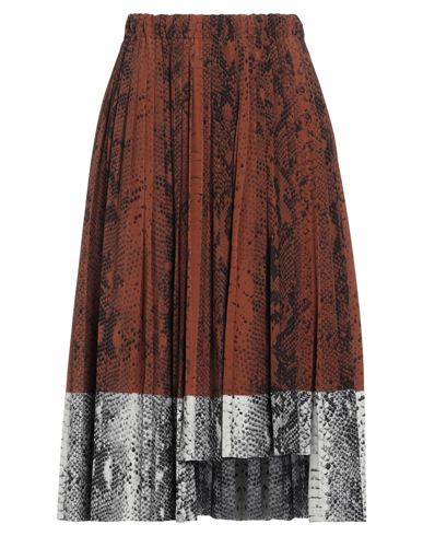 N°21 Woman Midi Skirt Brown Size 8 Silk
