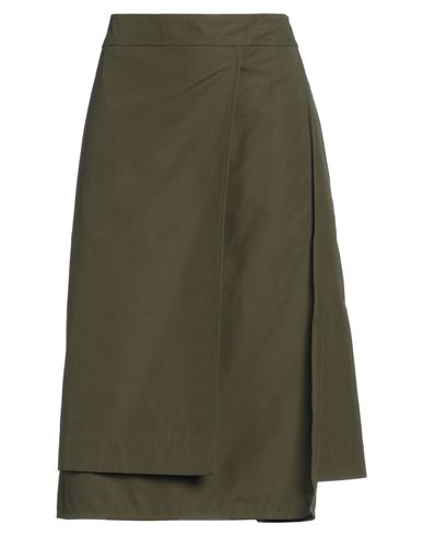 Jil Sander Woman Midi Skirt Military Green Size 6 Cotton