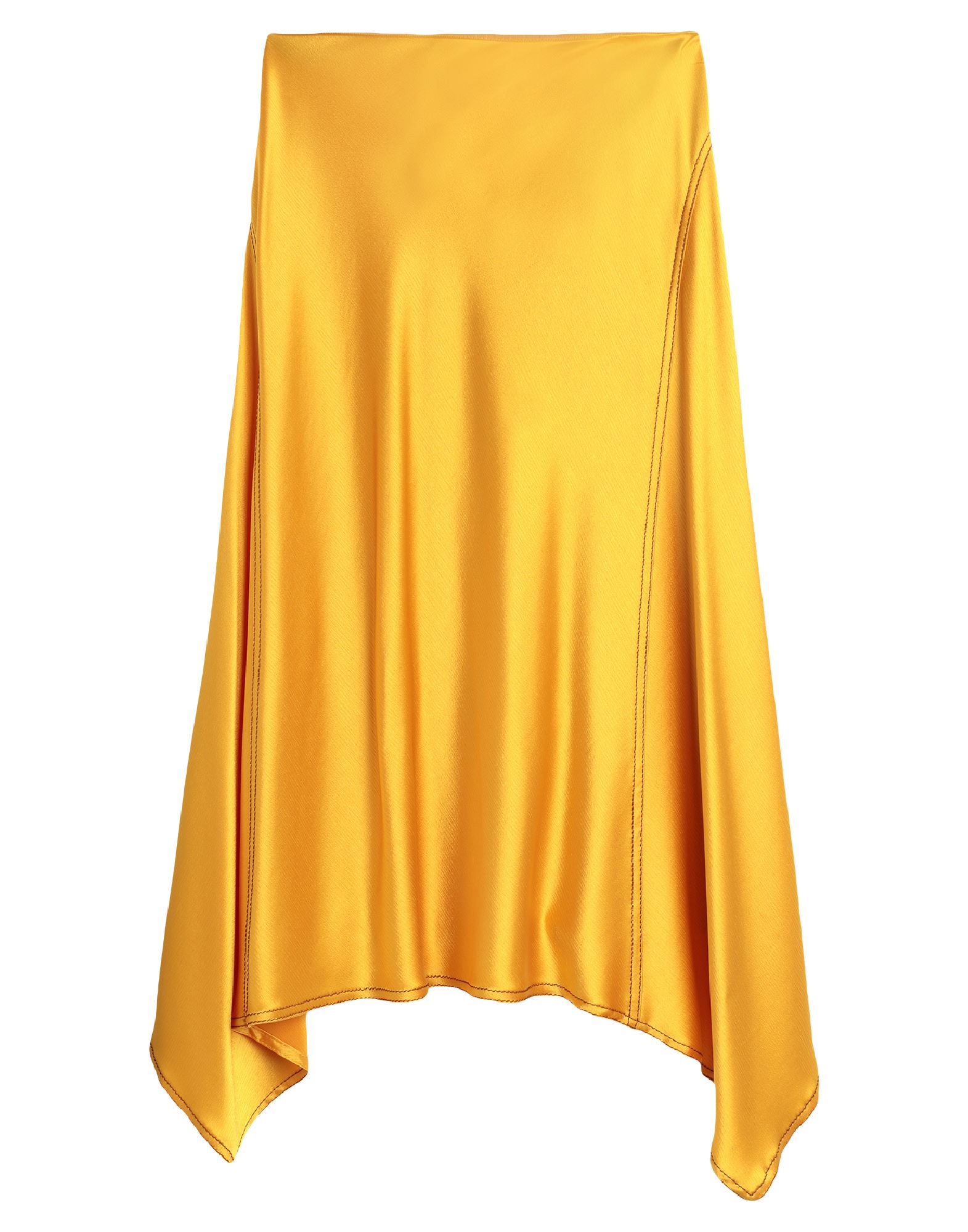 Shop Sies Marjan Woman Midi Skirt Yellow Size 6 Triacetate, Polyester