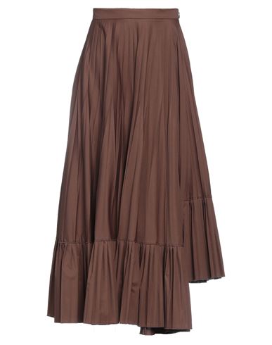 Beatrice B Beatrice .b Woman Midi Skirt Cocoa Size 4 Cotton, Elastane In Brown