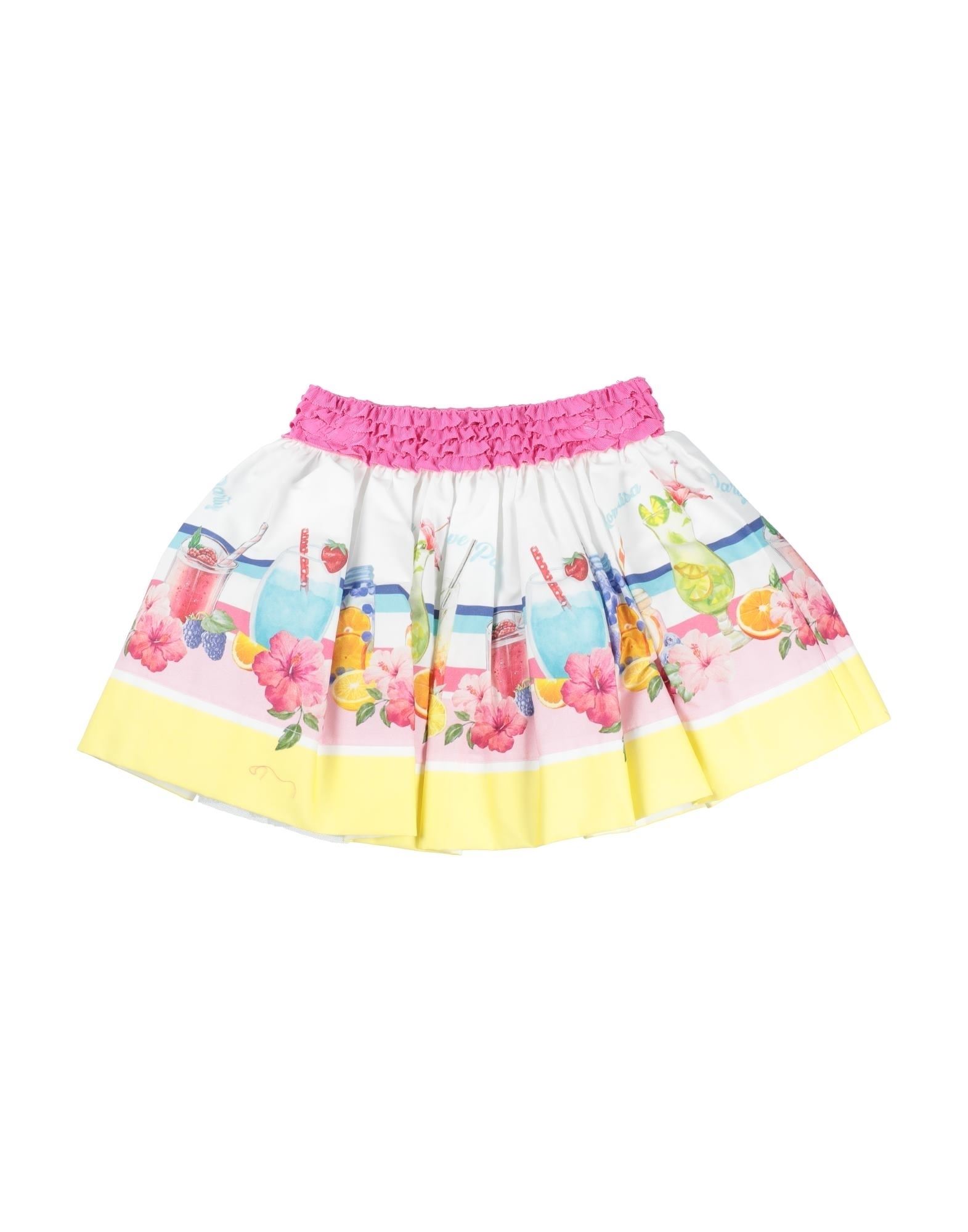 Monnalisa Graphic Print Flared Mini Skirt In White