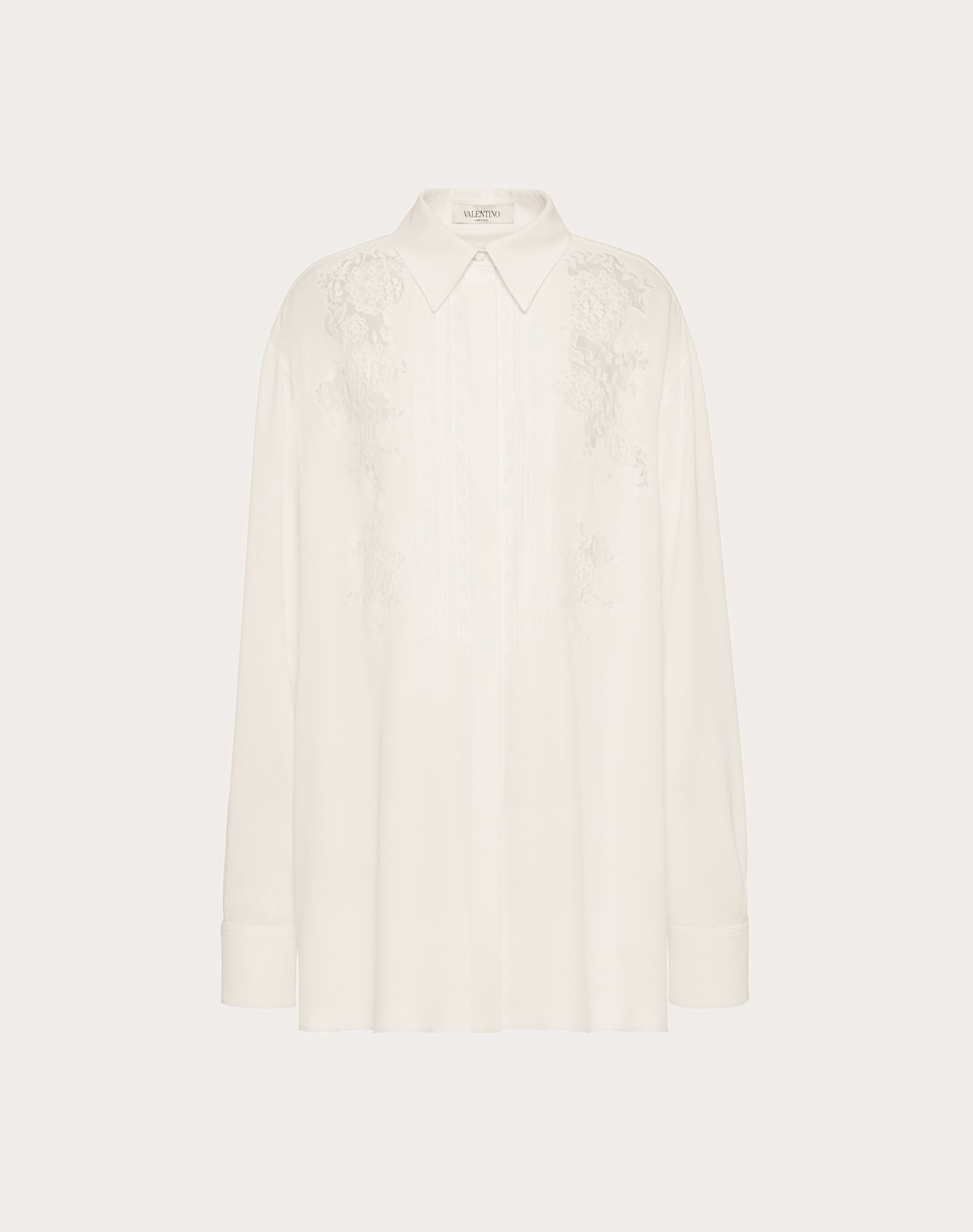 Valentino Georgette Shirt In Ivory