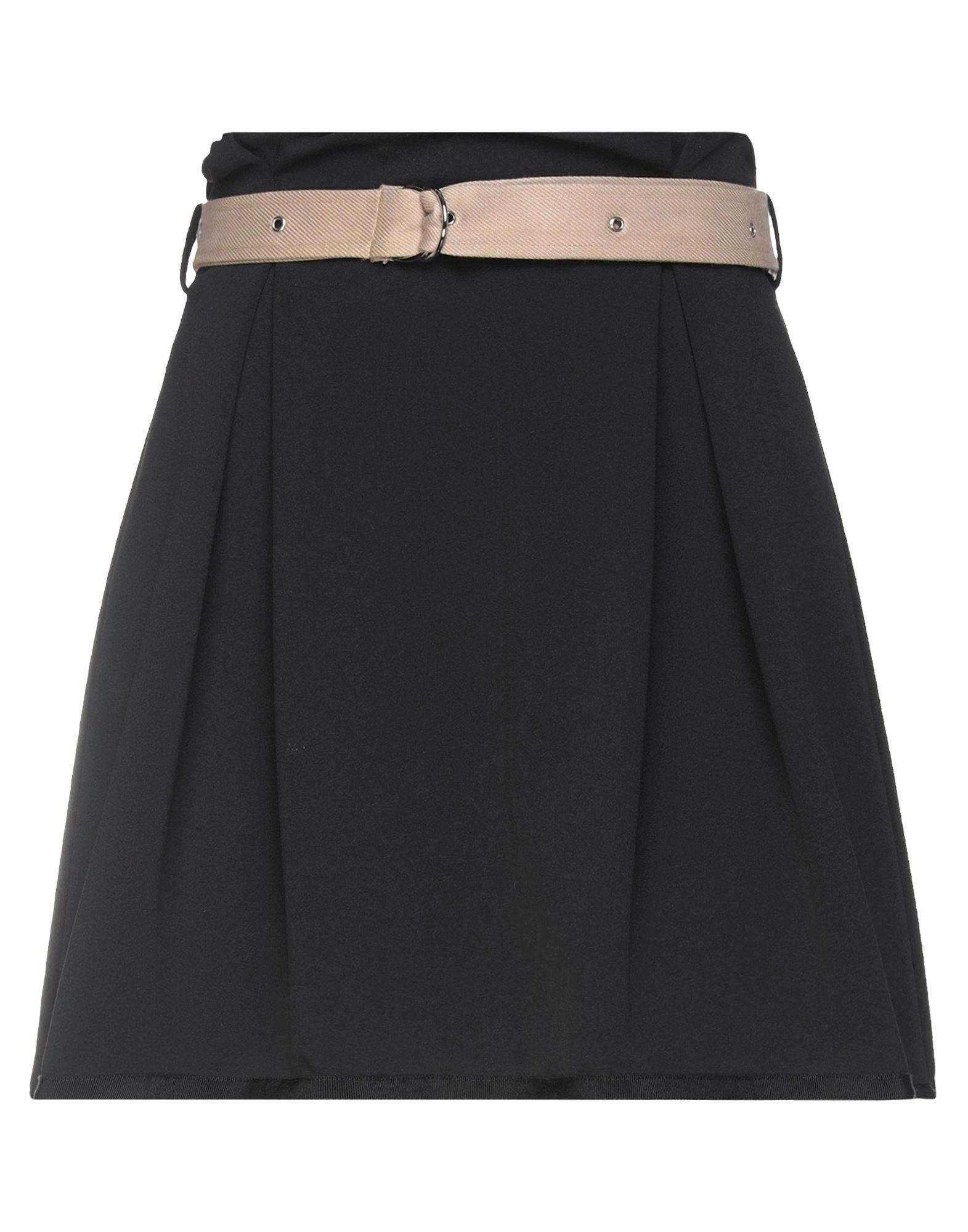 Shop Patrizia Pepe Woman Mini Skirt Black Size 10 Polyester, Elastane, Cotton, Viscose