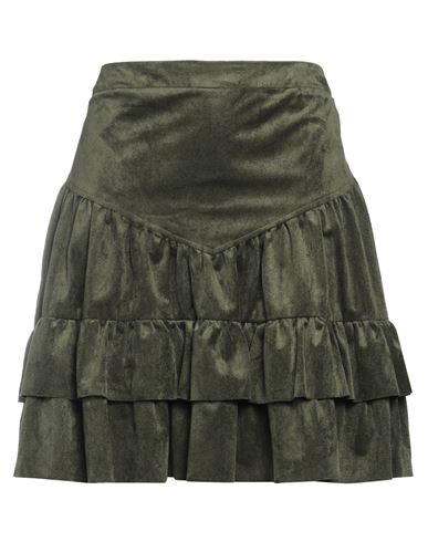 Manila Grace Woman Mini Skirt Military Green Size 12 Polyester