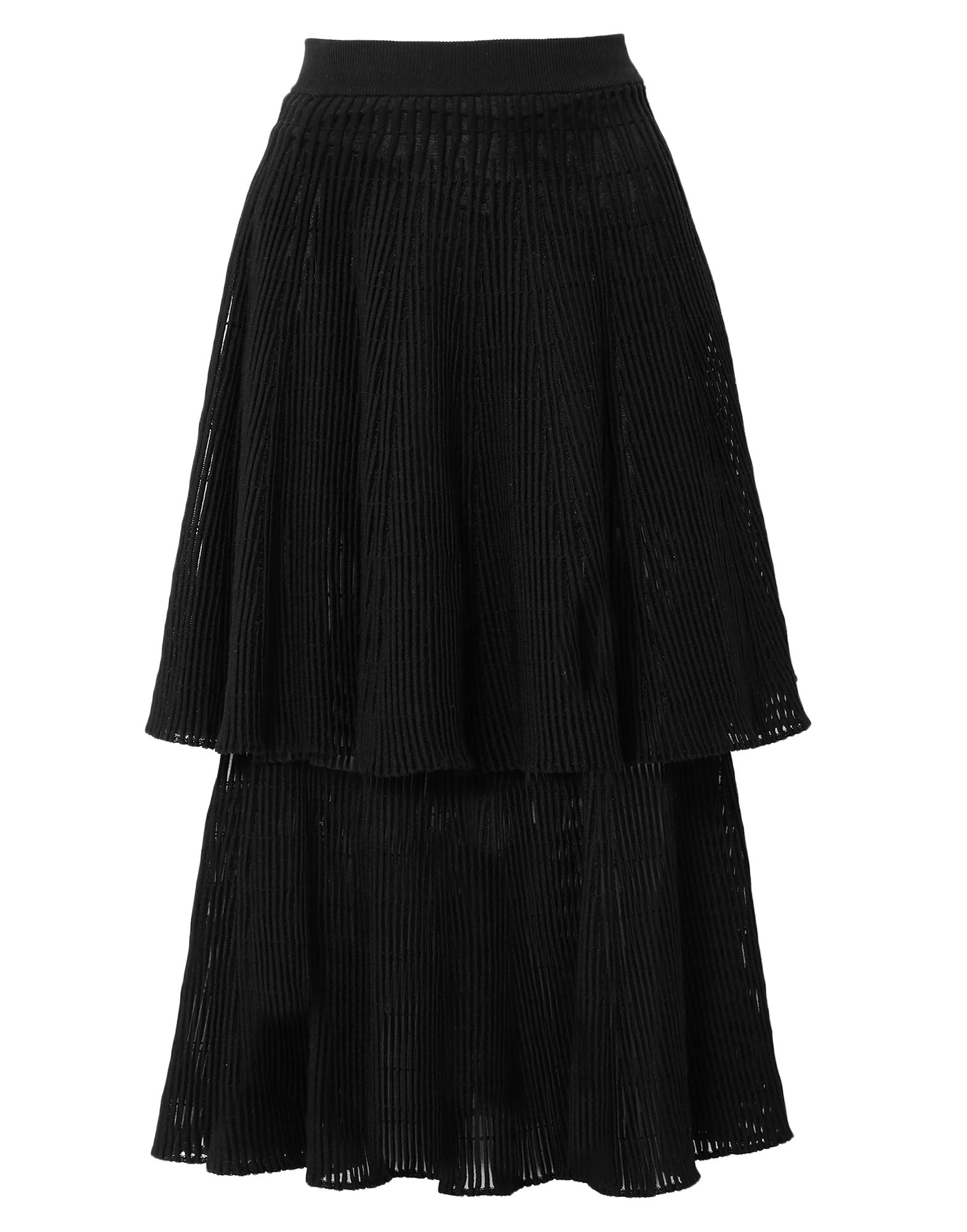 《セール開催中》SONIA RYKIEL レディース ミディスカート ブラック XS バージンウール 60% / ウール 30% / シルク 10%