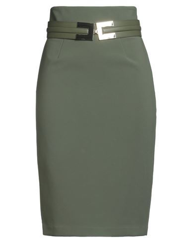 Elisabetta Franchi Woman Midi Skirt Military Green Size 6 Polyester, Elastane, Textile Fibers