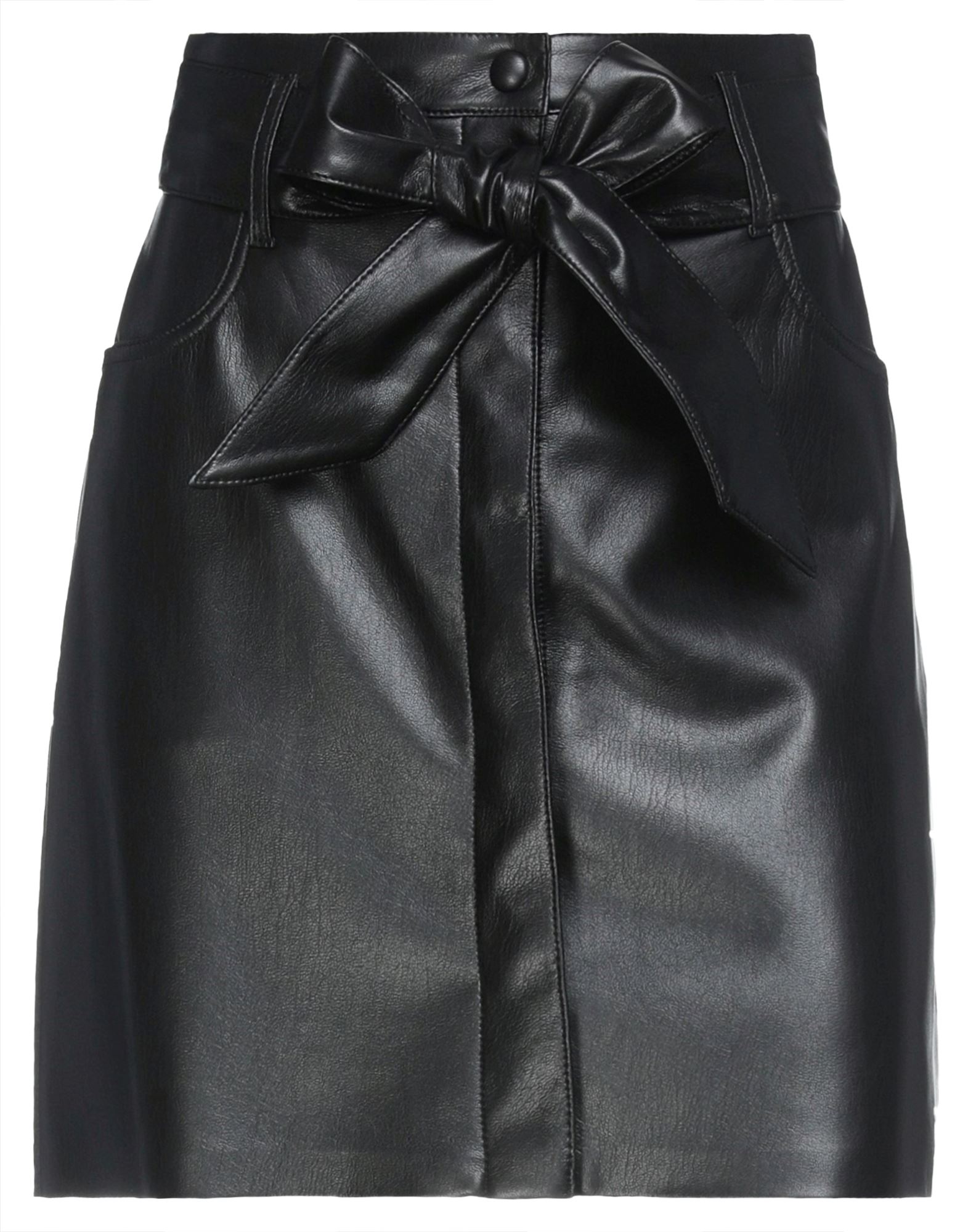 Nanushka Meda Skirt In Vegan Leather Black In Black