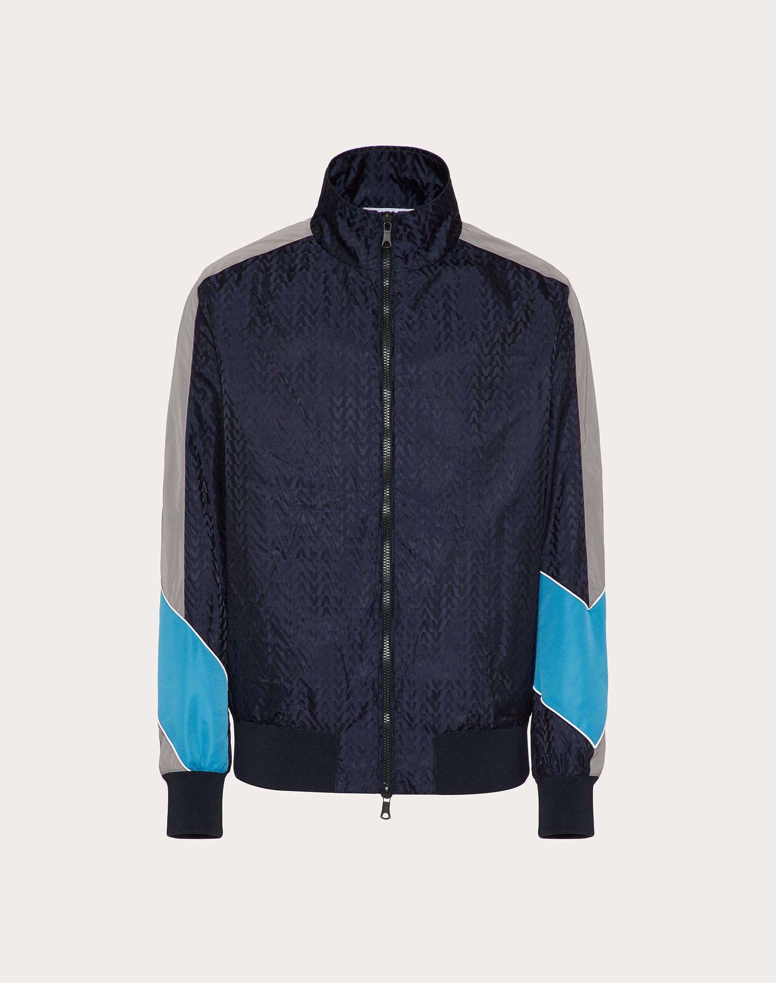 Click to view more detailed imagery on our partner's website Valentino Uomo Blouson Aus Nylon Mit Optical -print Herren Navy Blue 100% Poliammide 52