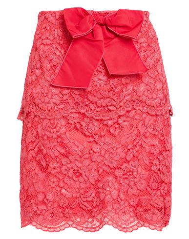 Elisabetta Franchi Woman Mini Skirt Coral Size 10 Polyamide, Viscose, Polyester In Red